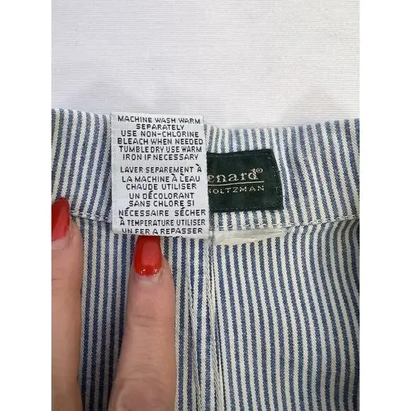 Harve Benard Vtg 90s Women's Blazer White Blue Striped Nautical Women’s L Cotton - Picture 9 of 13